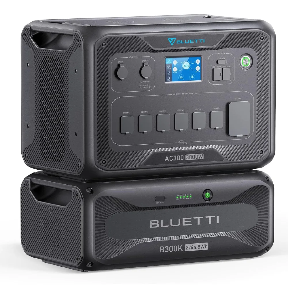 Bluetti AC300 3000W Solar Generator w B300K Expansion Battery Pack