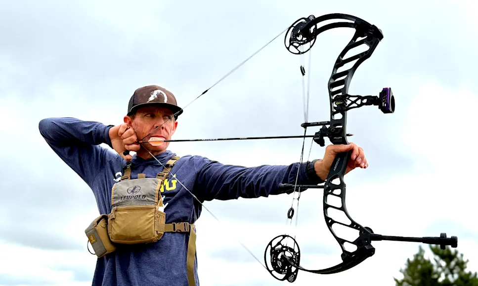 An archer shoots the new Bowtech Ascend compound bow.