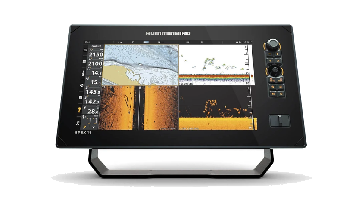 Humminbird Apex 13 Mega SI+ Chartplotter Fish Finder on white background