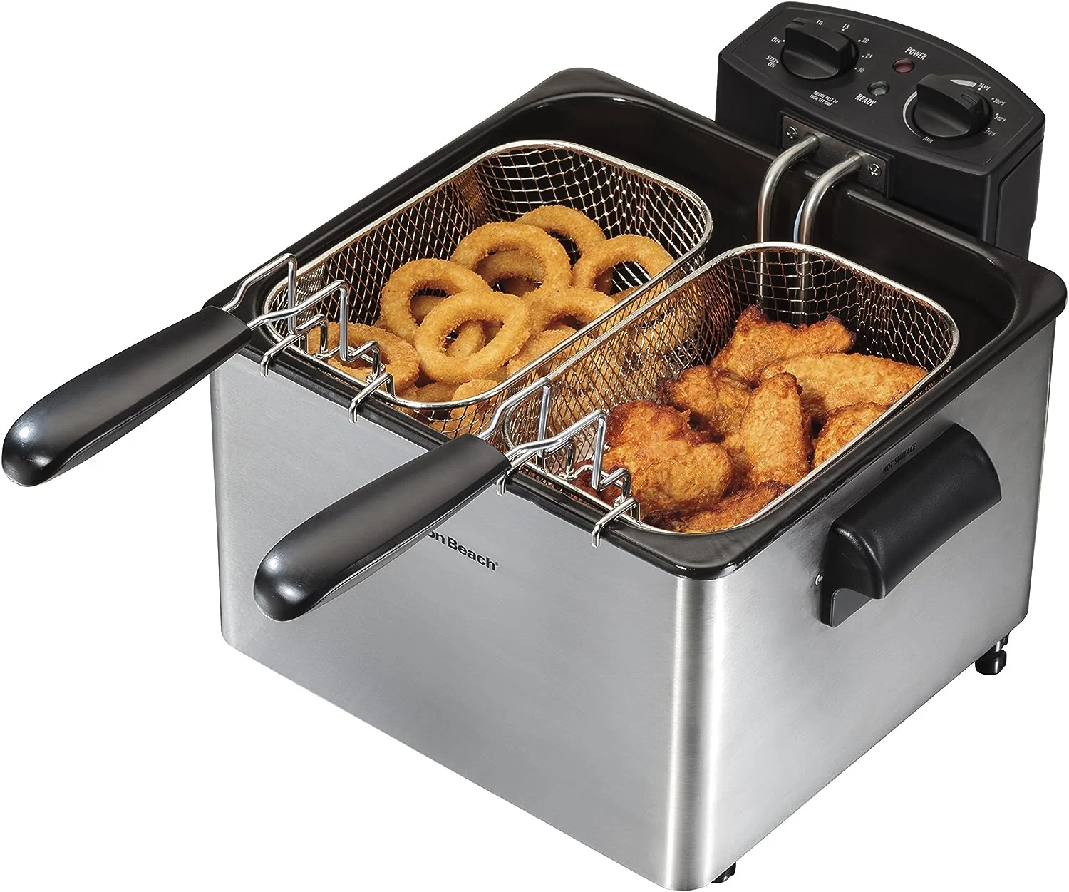 double-basket electric fryer does a nice job of frying fish