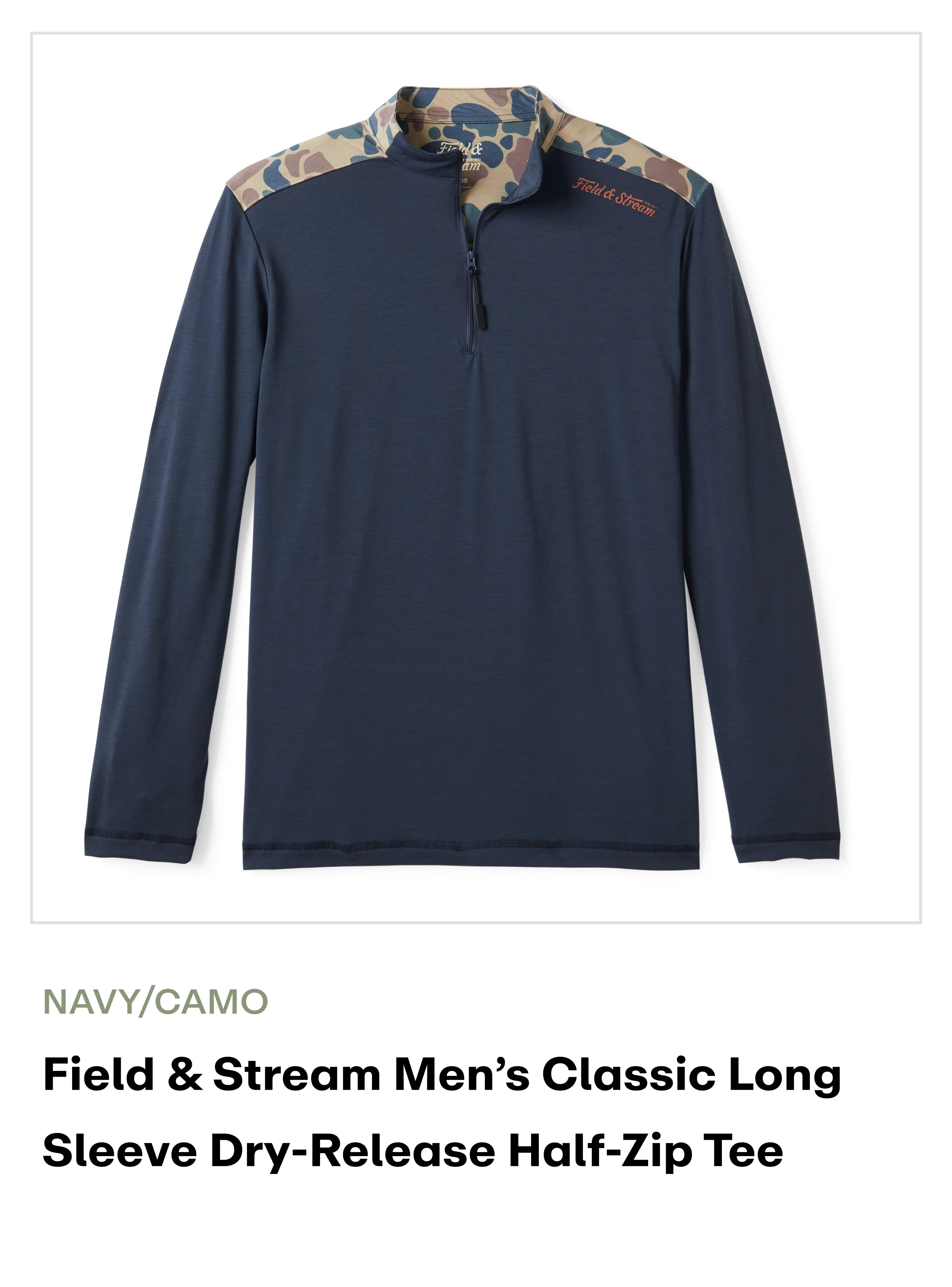  Performance Fishing - 1/4 zip Dry Release Long Sleeve Top - navy/Camo