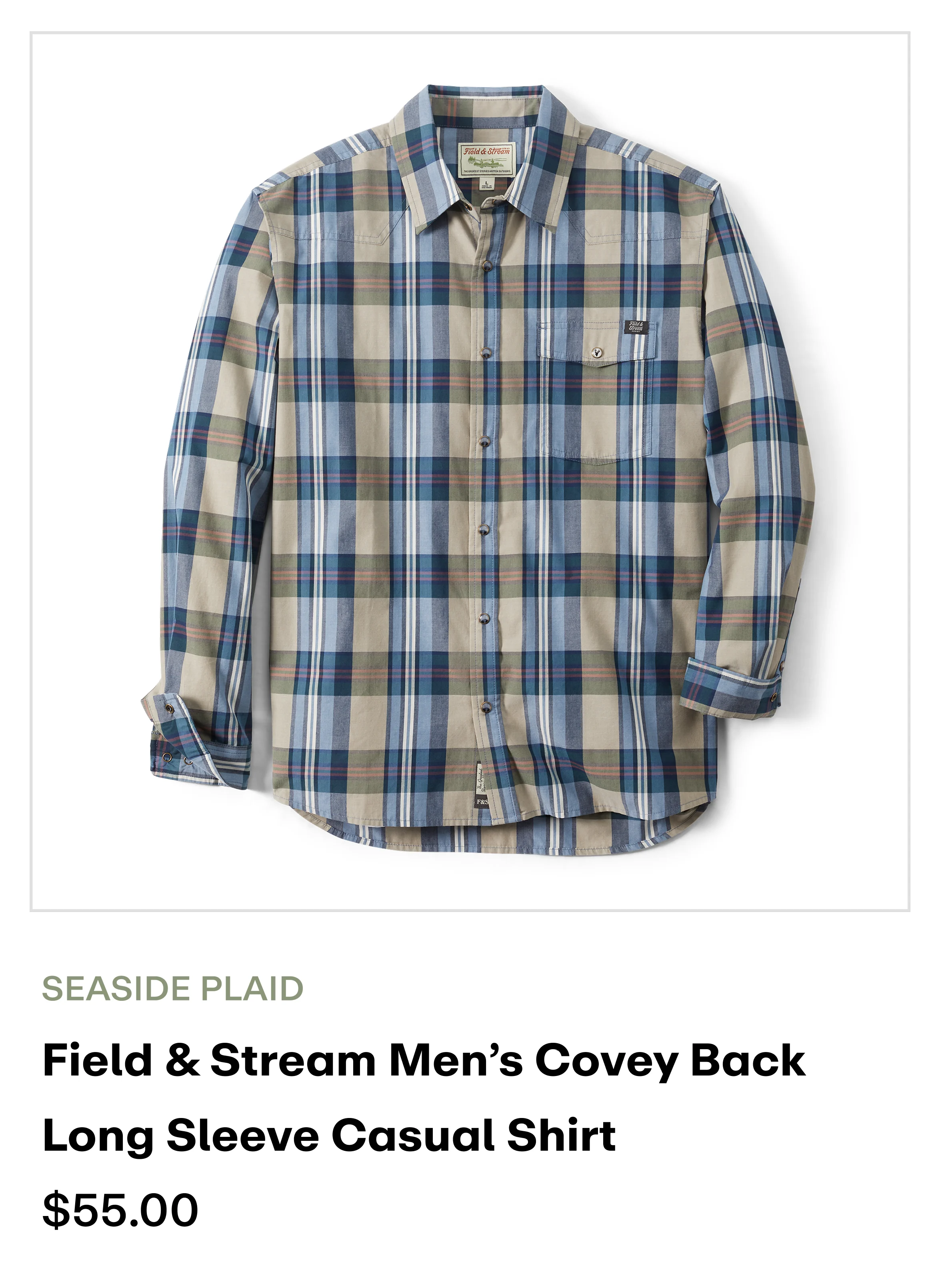 Amazon - Covey back LS Casual shirt-Seaside Plaid