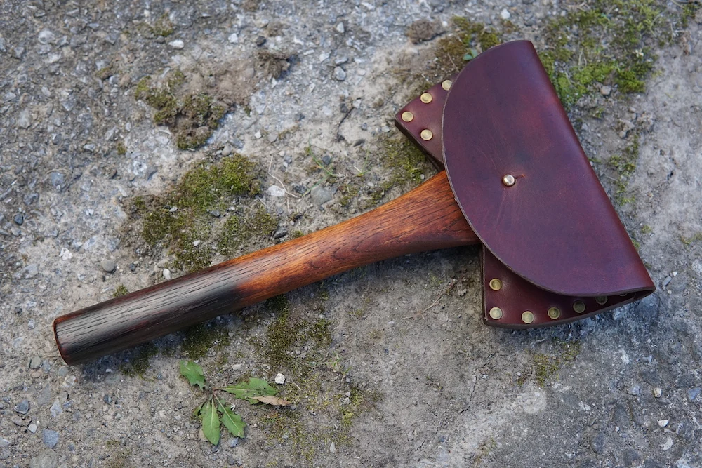 Wolf Valley Forge Nessmuk Double-Bit Hatchet on rock