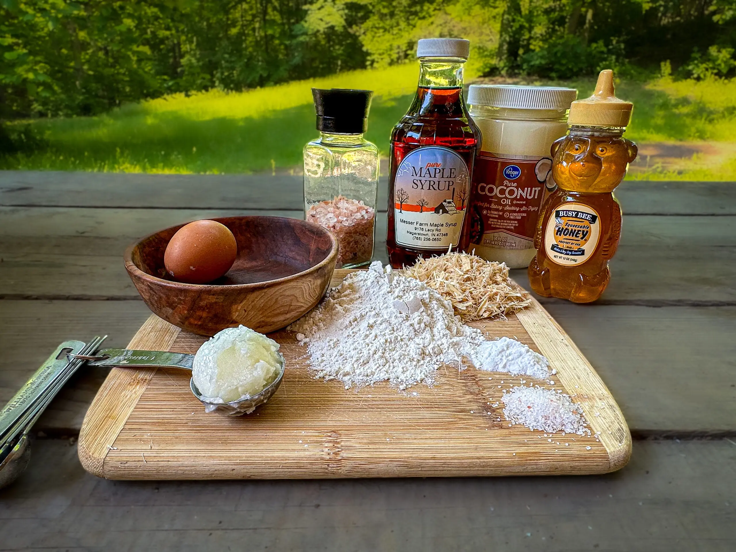 A collection of ingredients used for making pine bark cookies