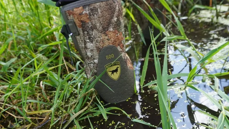 Irish Setter MudTrek muck boots in swampy marsh