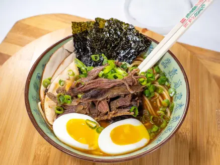 a bowl of Venison Shank Meat Ramen