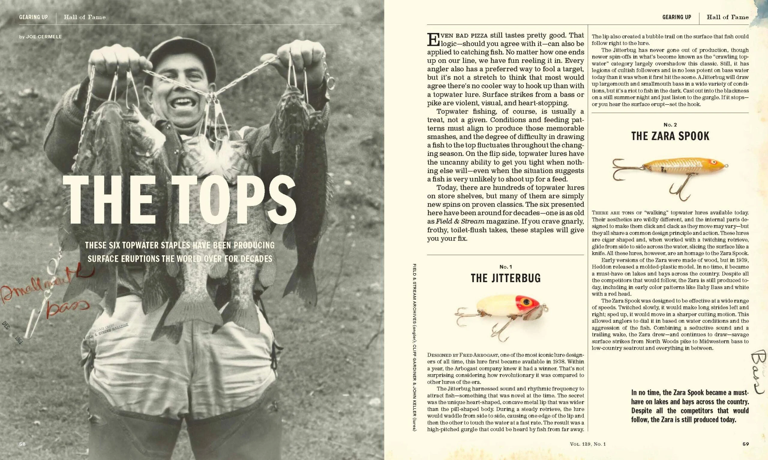 A Field &amp; Stream magazine story about the best top water lures.