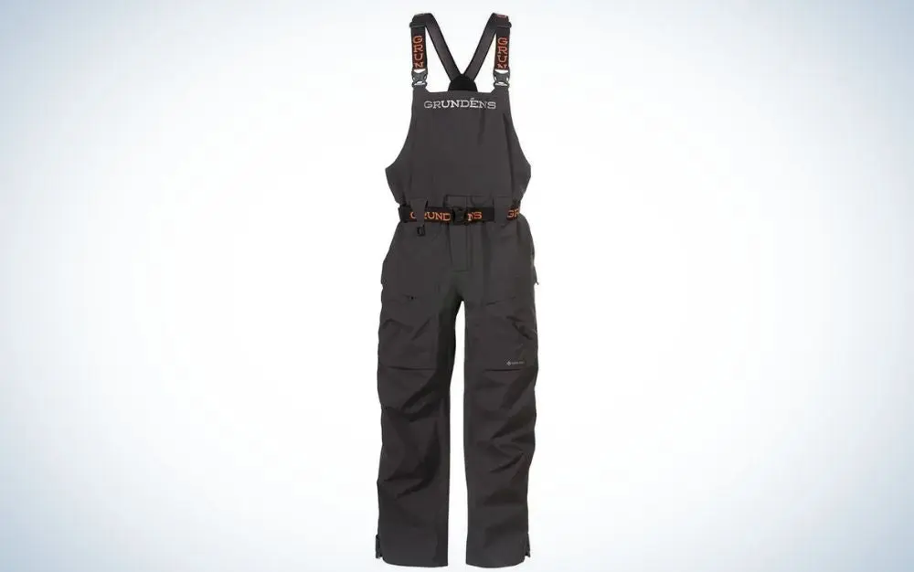 Grundens Gambler Gore-Tex Bibs are the best rain pants for fishing.