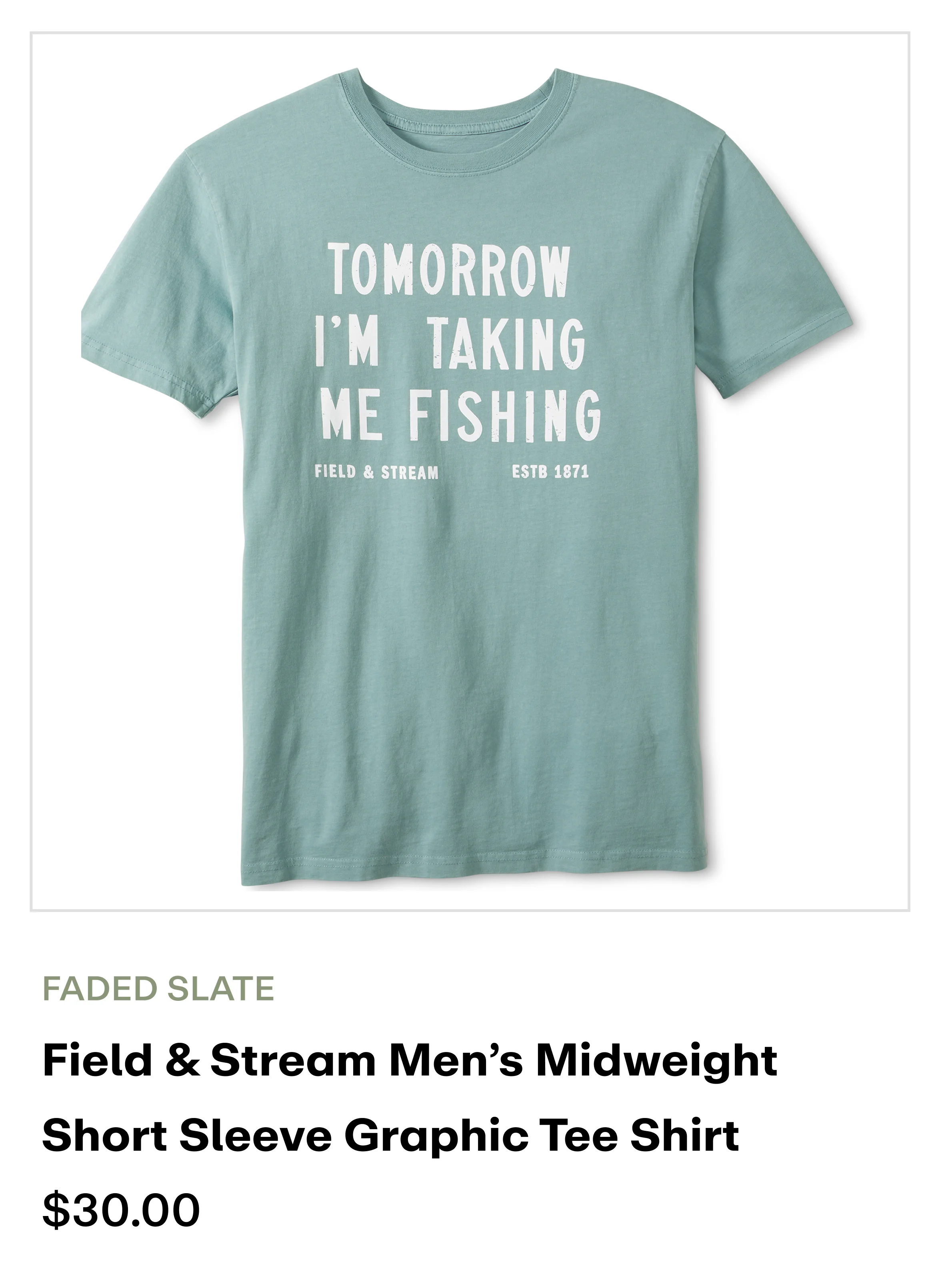 Field & Stream Men's SS graphic Tees - faded Slate