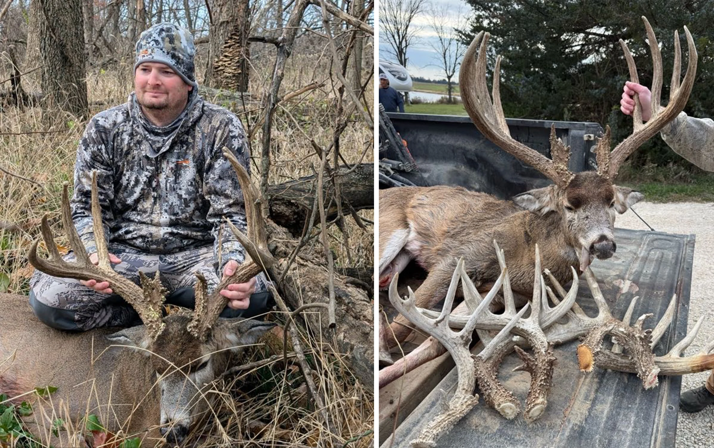 Kansas hunter poses with a huge typical whitetail  buck. 