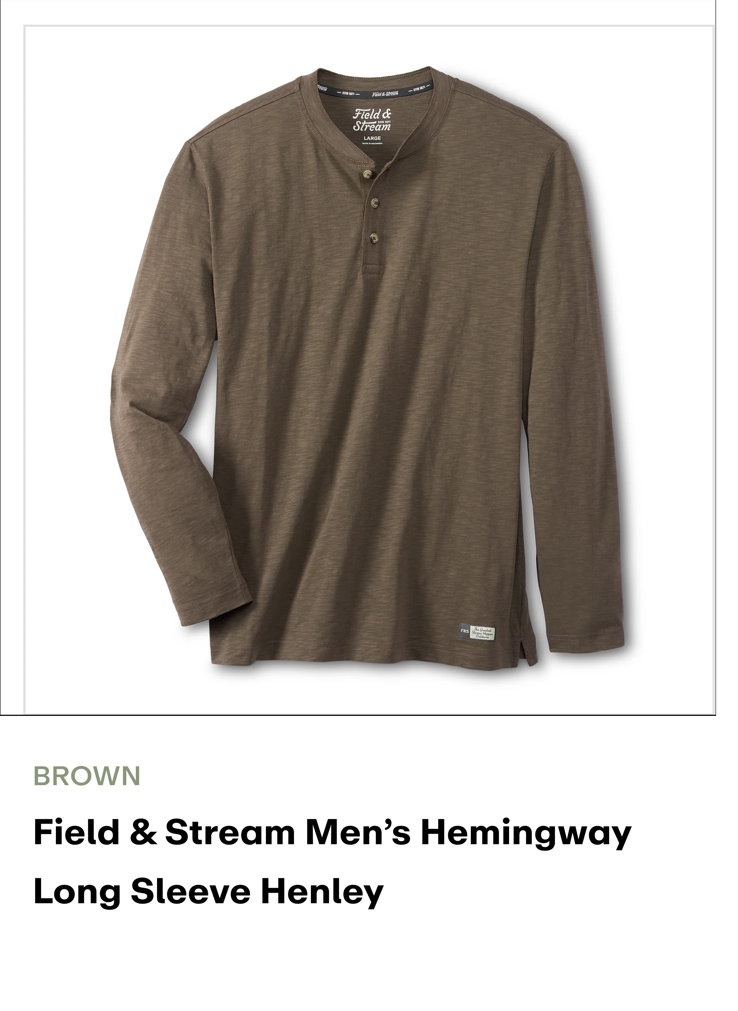 Amazon - Men's Hemingway LS Henley - BROWN