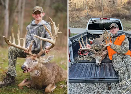 An Ohio teen poses with a trophy buck taken on public land.