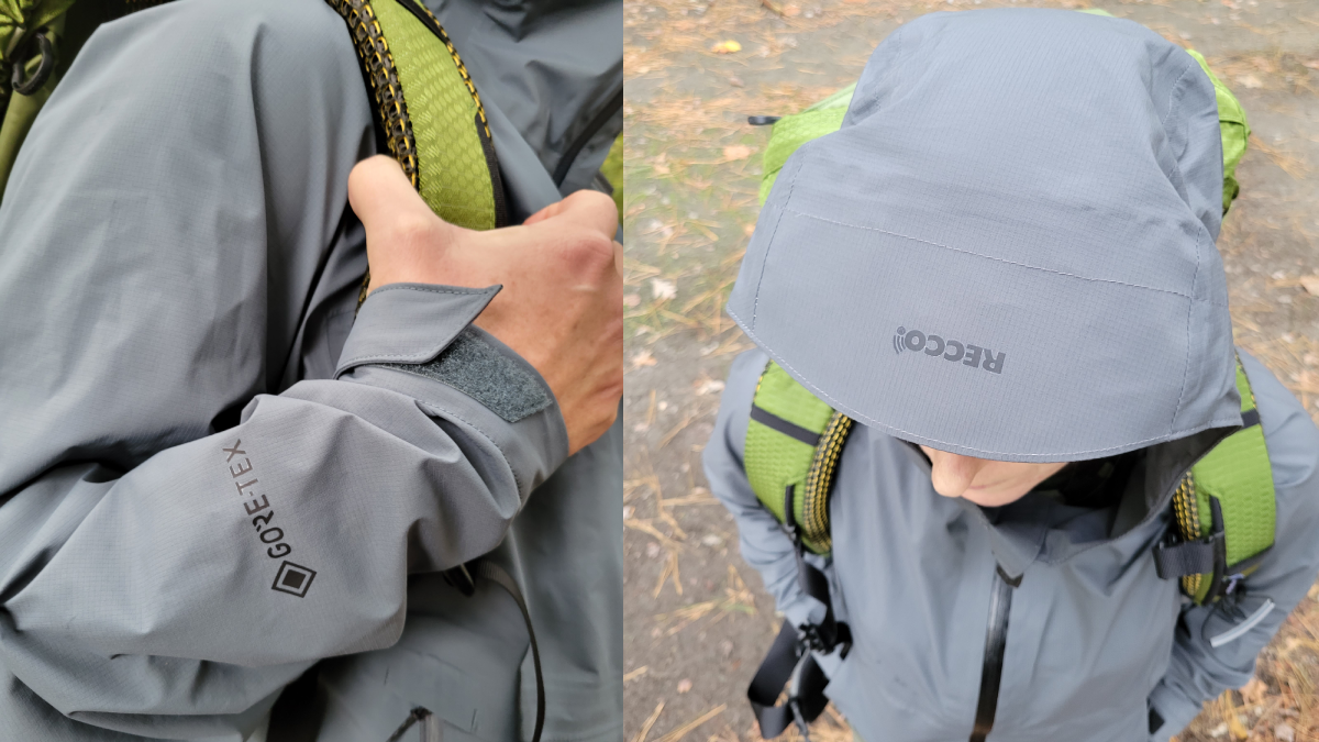 Female hiker wearing Forloh Airalite rain jacket