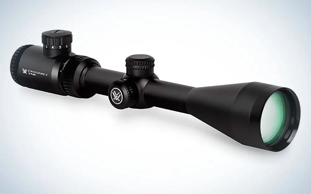 Vortex Crossfire II 3-9x50 with V-Brite Reticle is the best value scope for 3030.