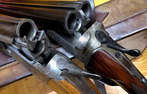 Two classic hunting shotguns.