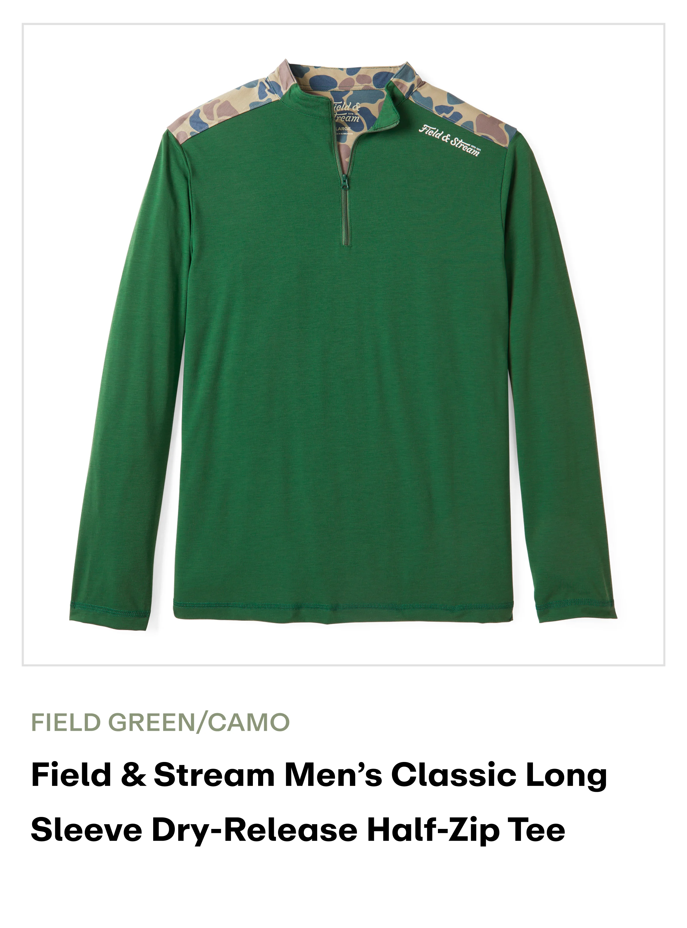  Performance Fishing - 1/4 zip Dry Release Long Sleeve Top - green