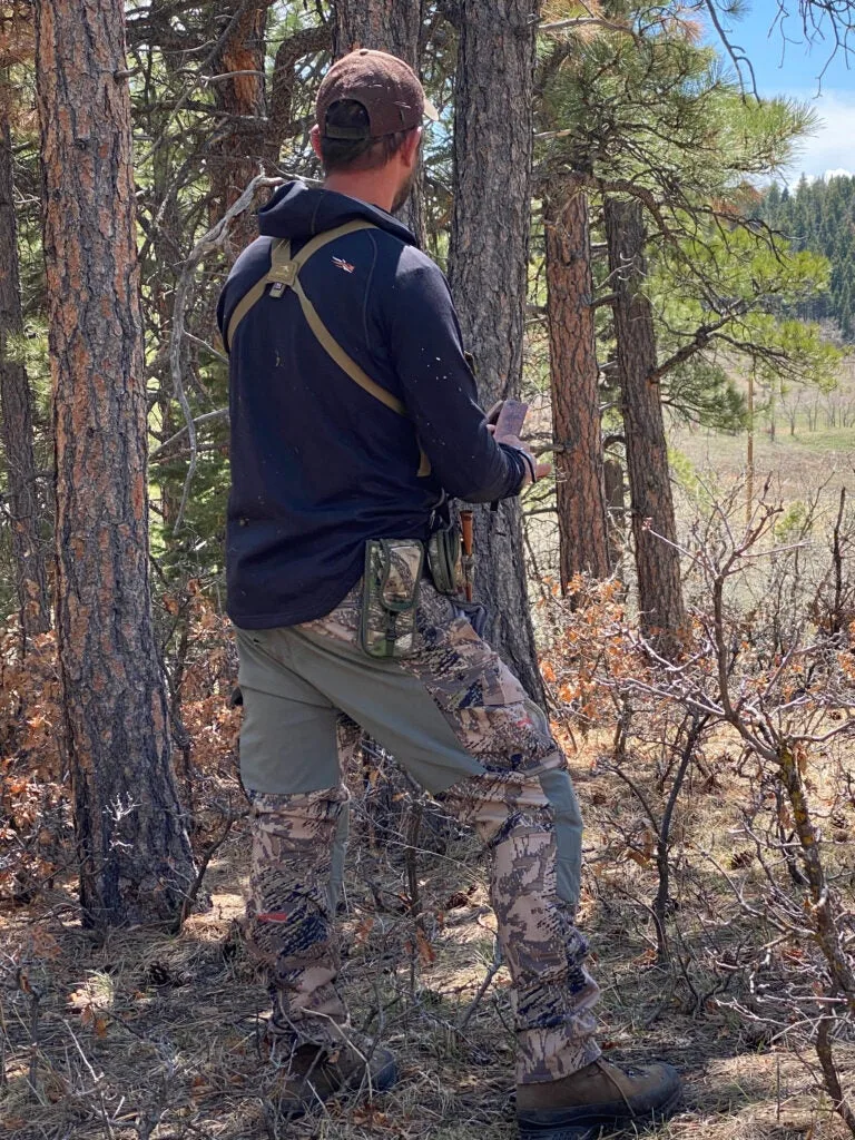 photo of a turkey hunter calling