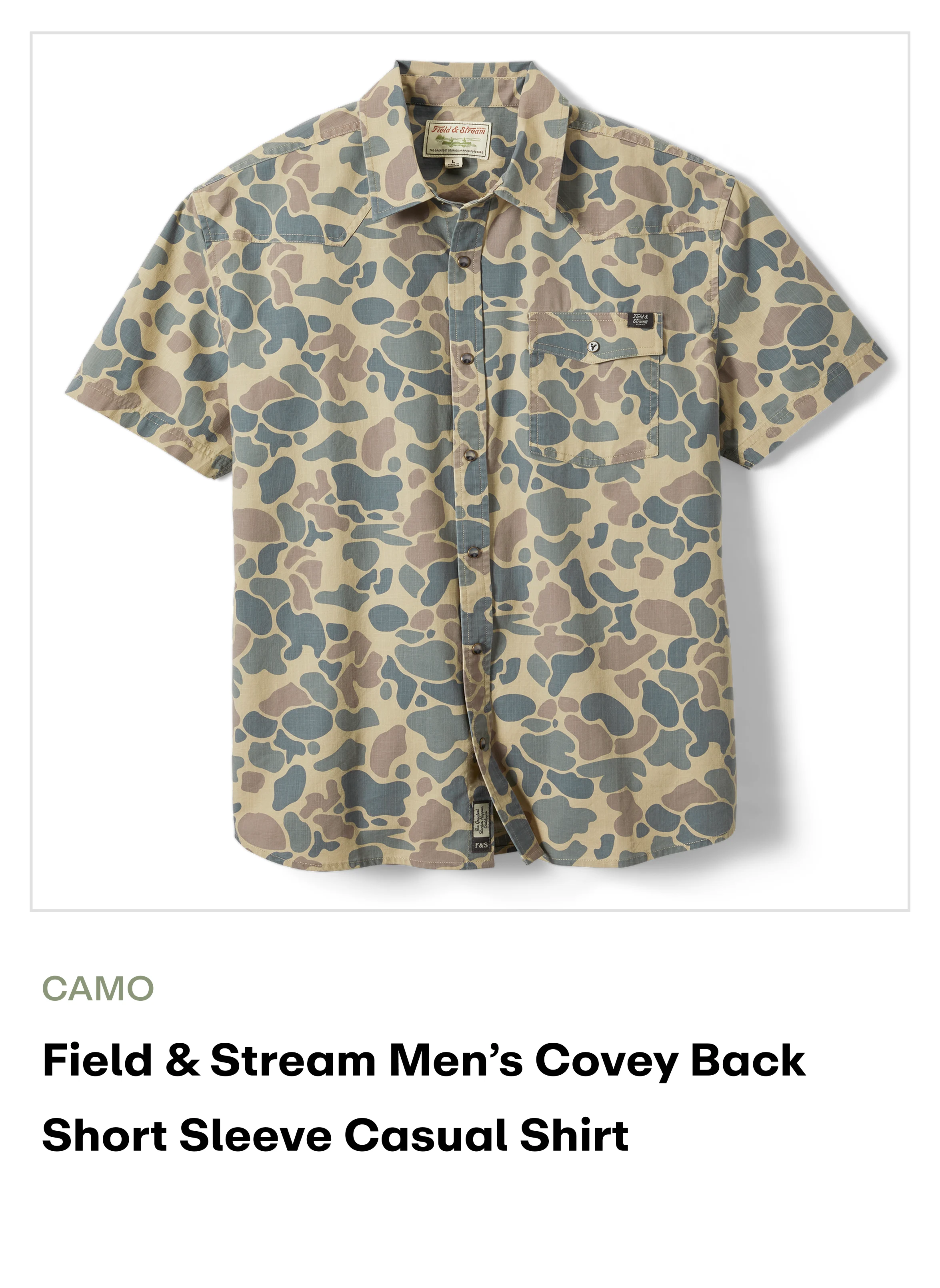 Amazon - Covey back SS Casual shirt - camo