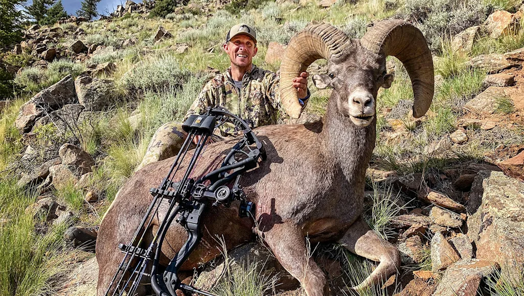 photo of hunter with bighorn sheep