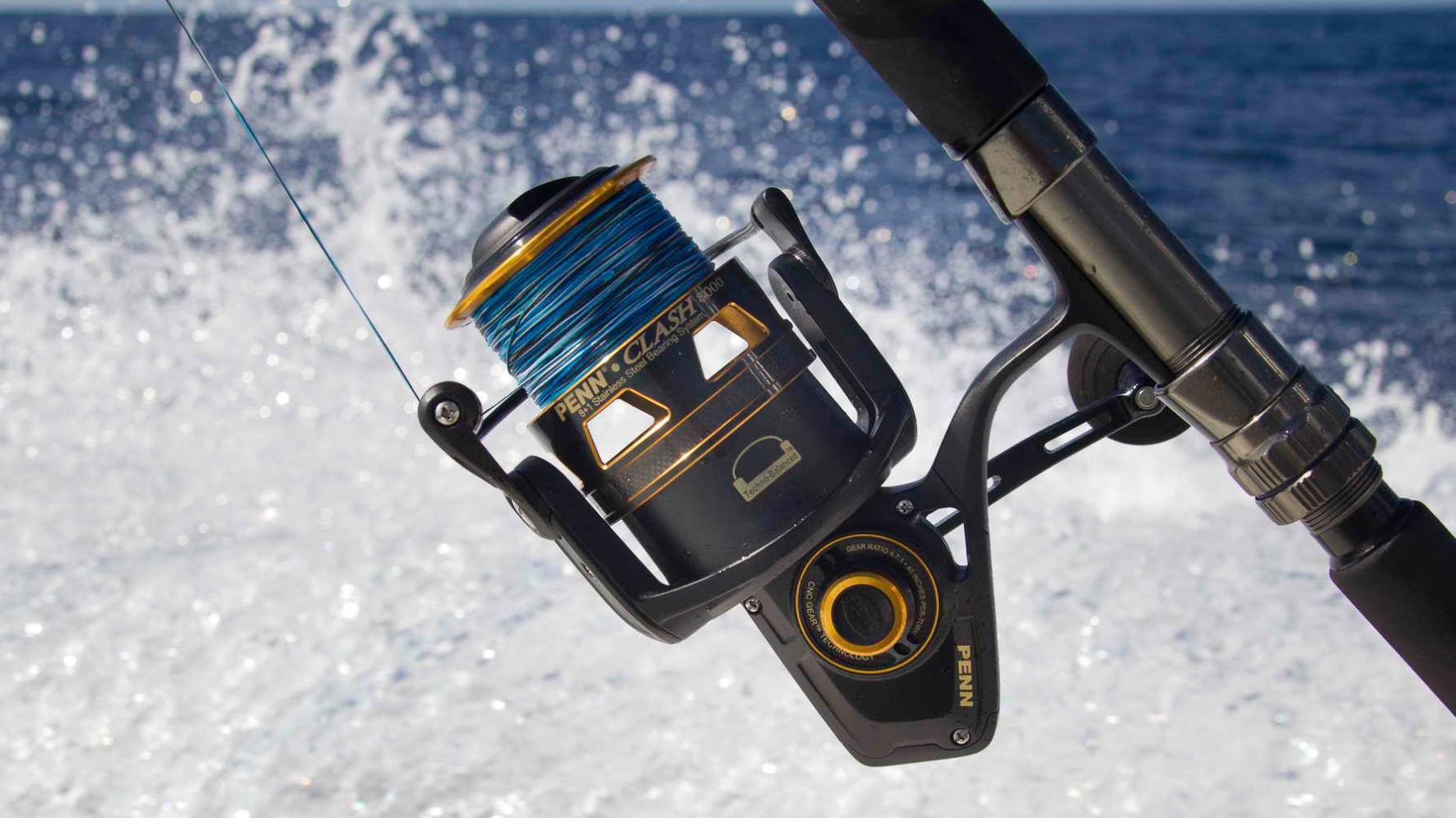 Spiderwire Stealth Blue Camo Braid Fishing Line on saltwater reel