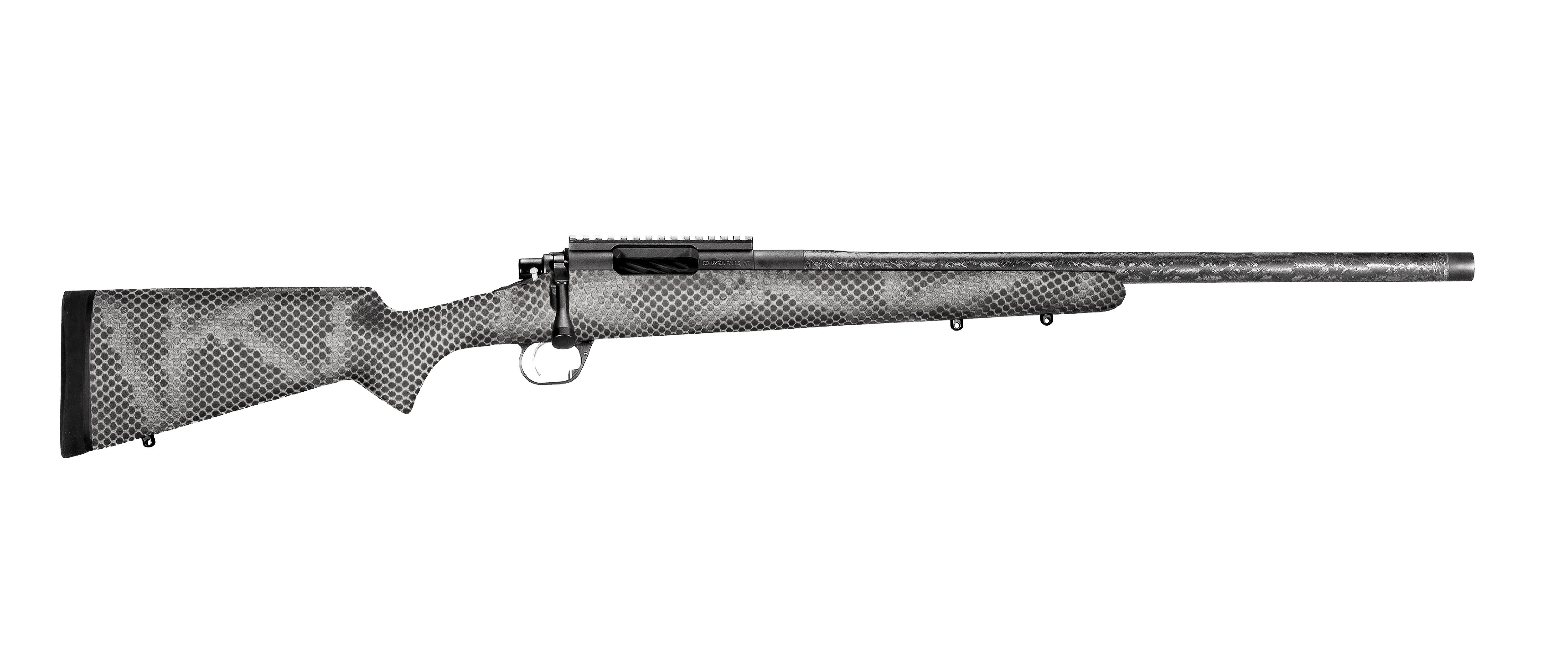 Proof Research Glacier Ti bolt-action rifle on a white background. 
