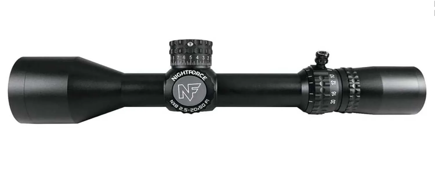 The Nightforce NX8 2.5-20 F1 scope.