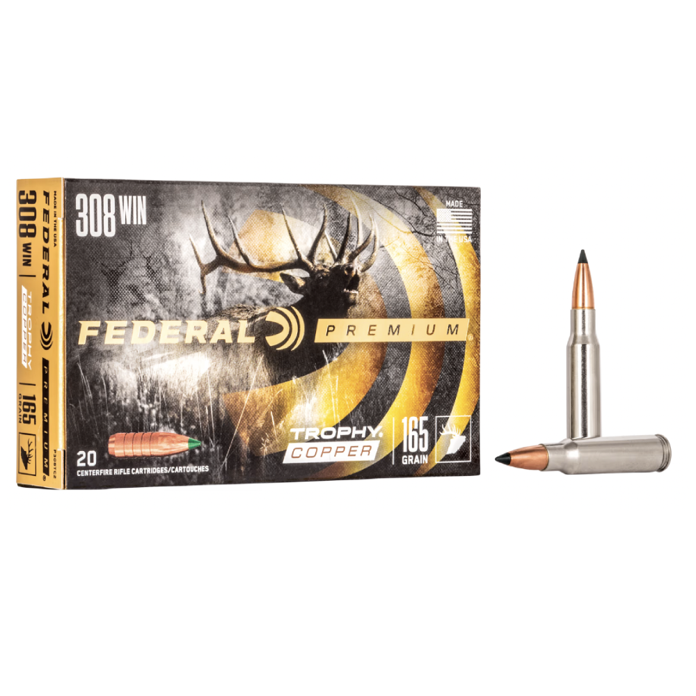 Federal Premium Trophy Copper .308 Winchester Centerfire Rifle Ammo