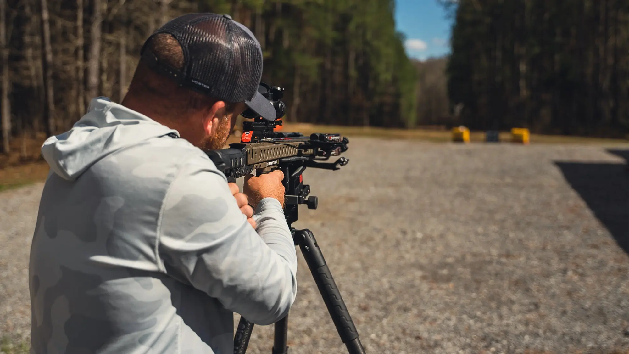 photo of shooting at crossbow at 40 yards to test for best crossbows