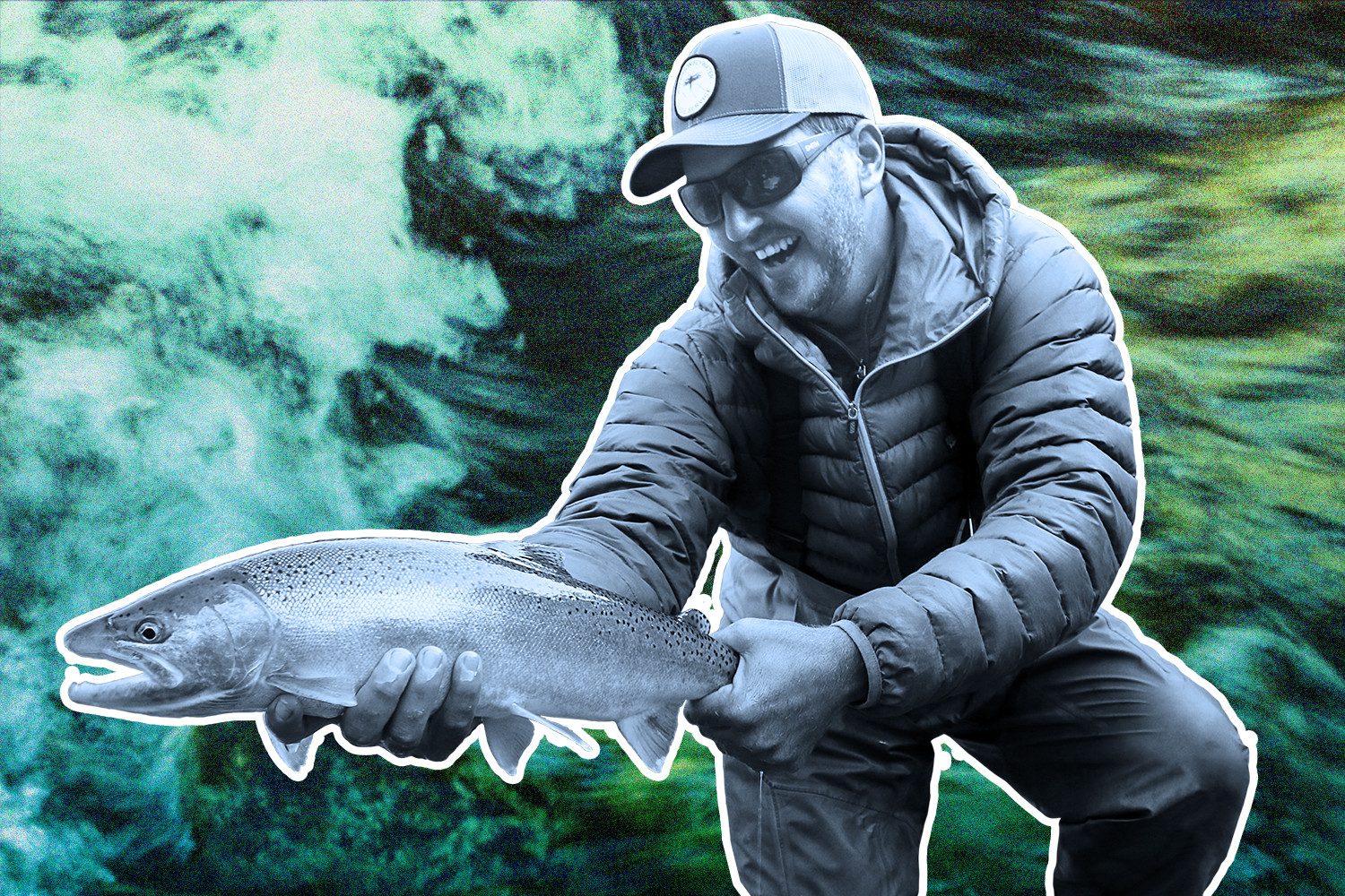 Angler holds steelhead