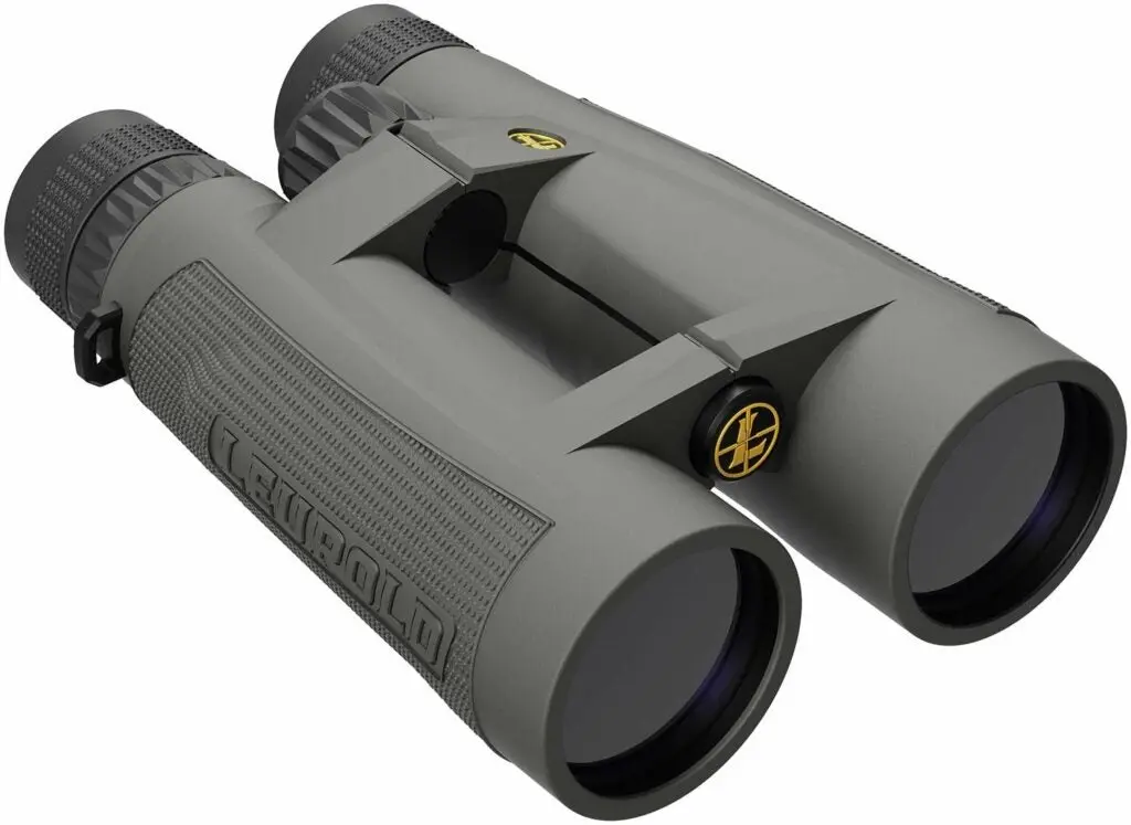 A pair of leupold santiam binoculars on a white background.