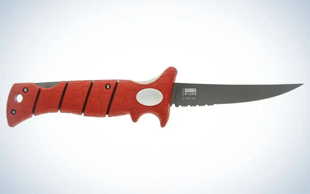 Bubba 5-inch Lucky Lew Folding Knife is the best saltwater fishing knife.