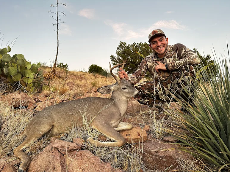 New Mexico Congressman Gabe Vasques with a Coues deer taken in his home state.