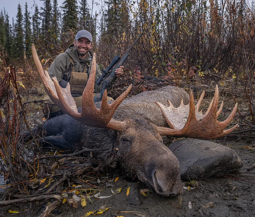 Hunter Dale Evans of Barnes Bullets with moose