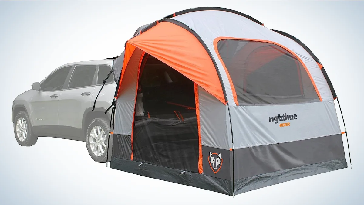 Rightline Gear 6-Person SUV Tent on gray and white background