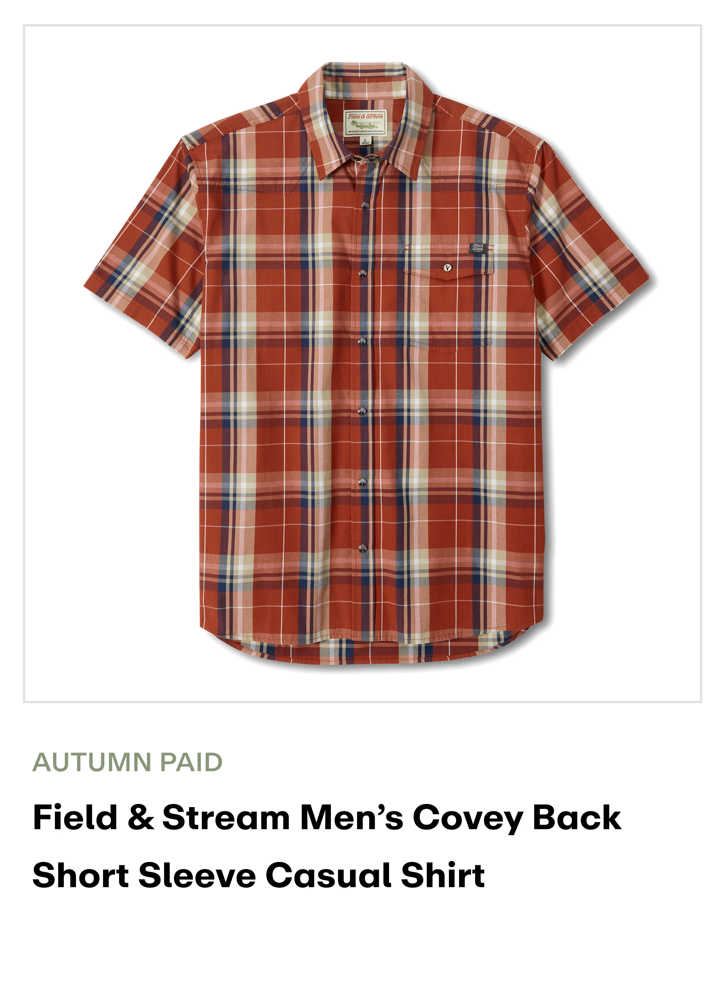 amazon - Covey Back SS Casual Shirt - Autumn Plaid