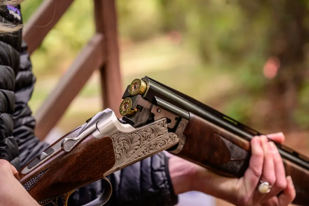 Loading a browning shotgun.