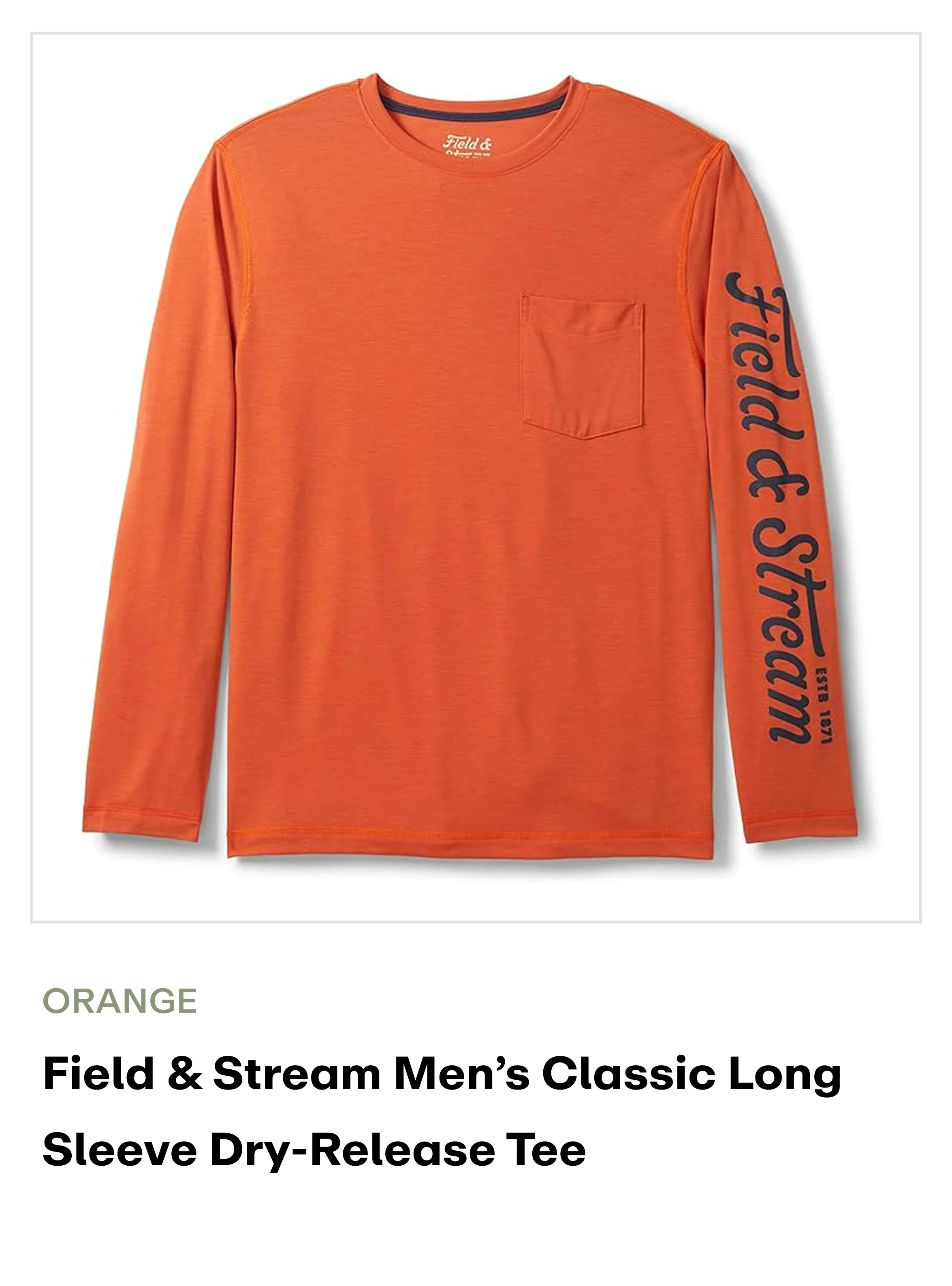 Amazon - Classic LS Dry-Release Tee - Orange
