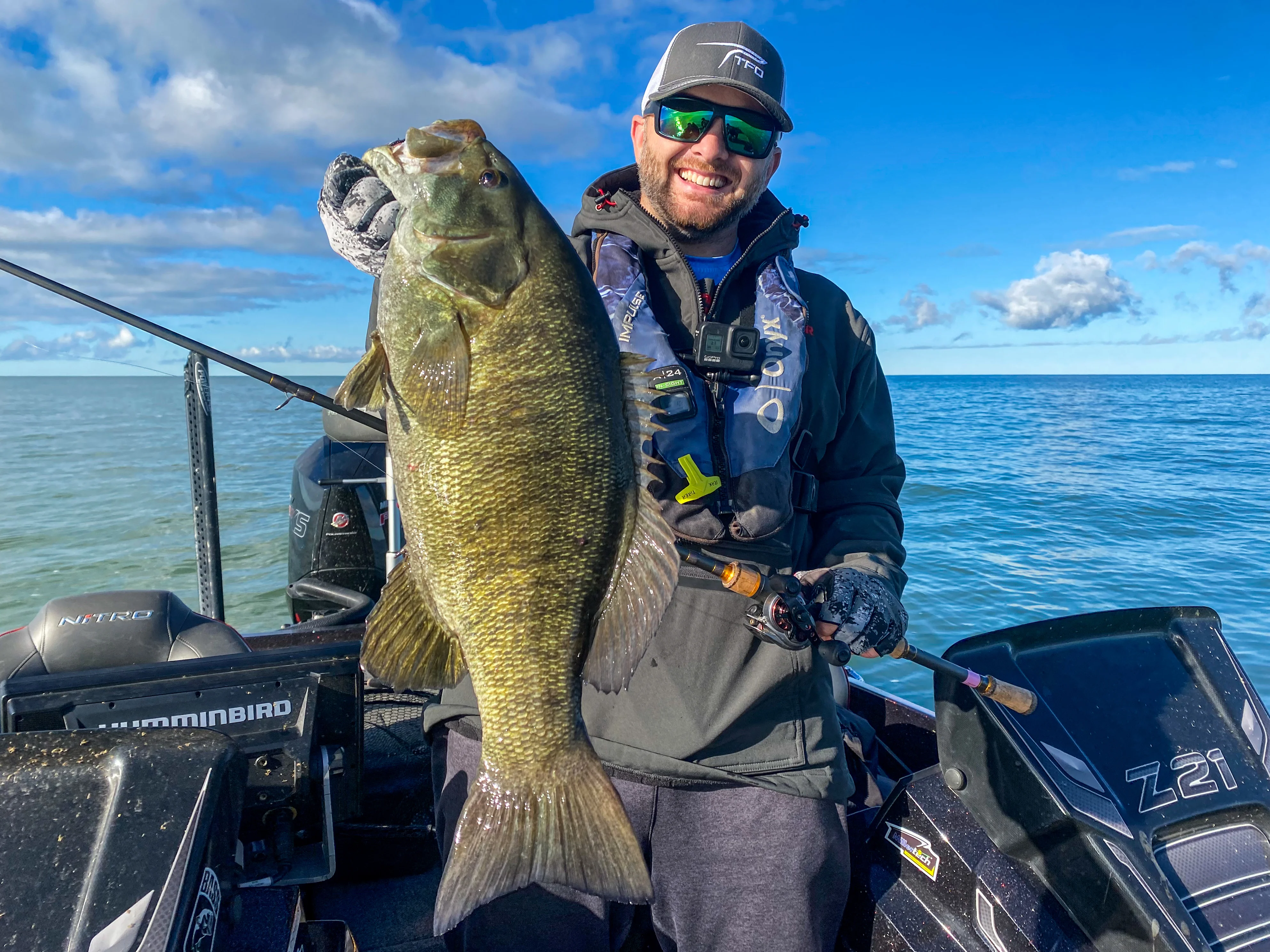 Ben Nowak with smallmouth bass