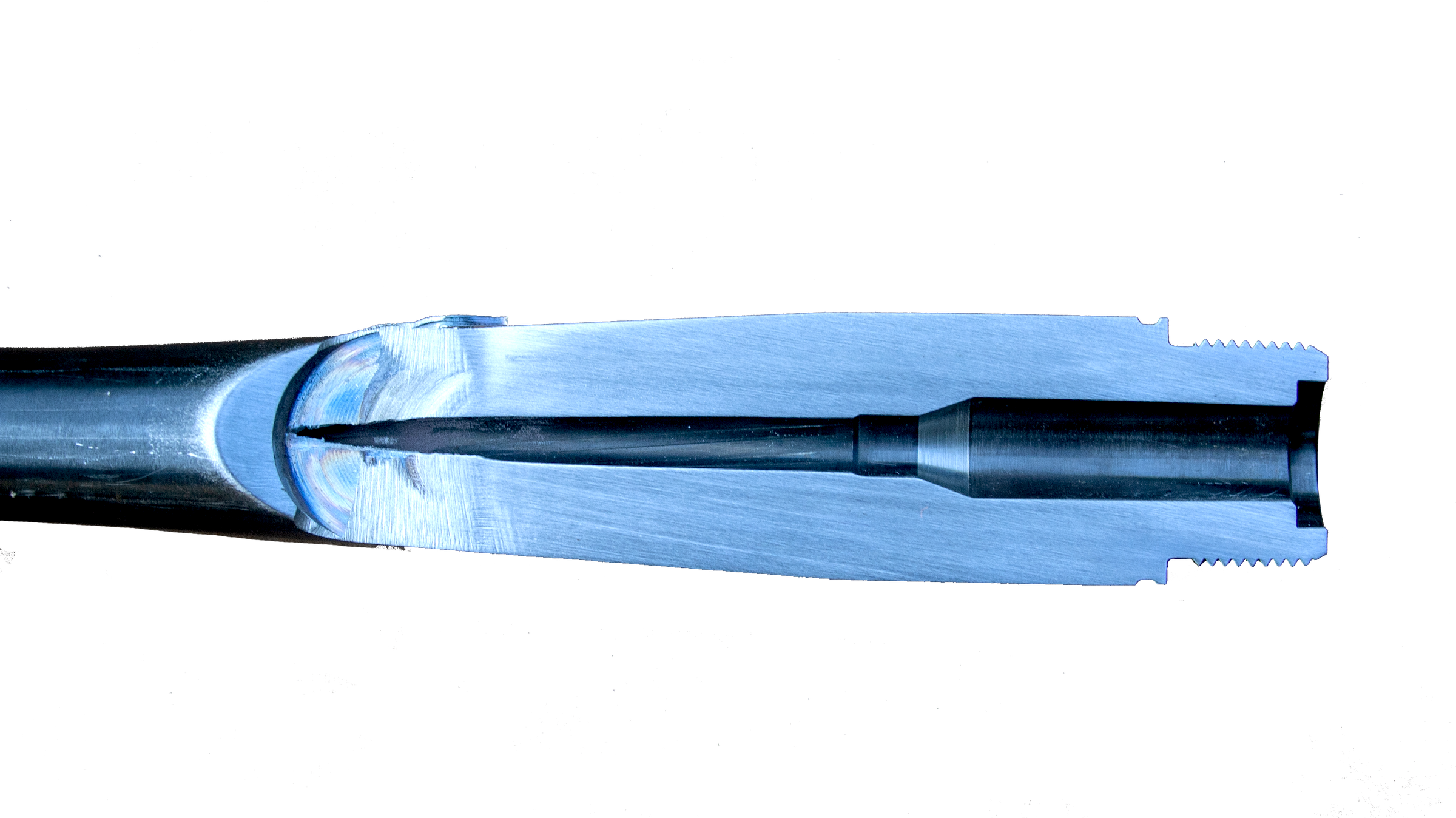 cutaway of a rifle barrel.