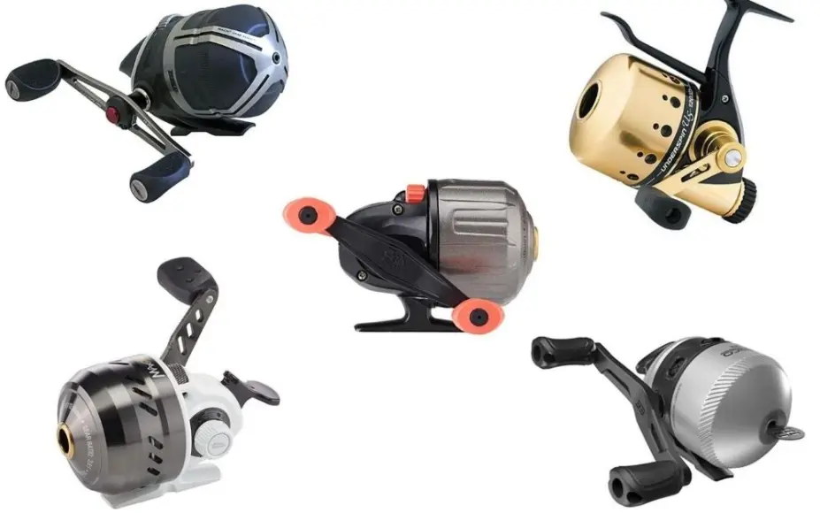 5 different spinning reels