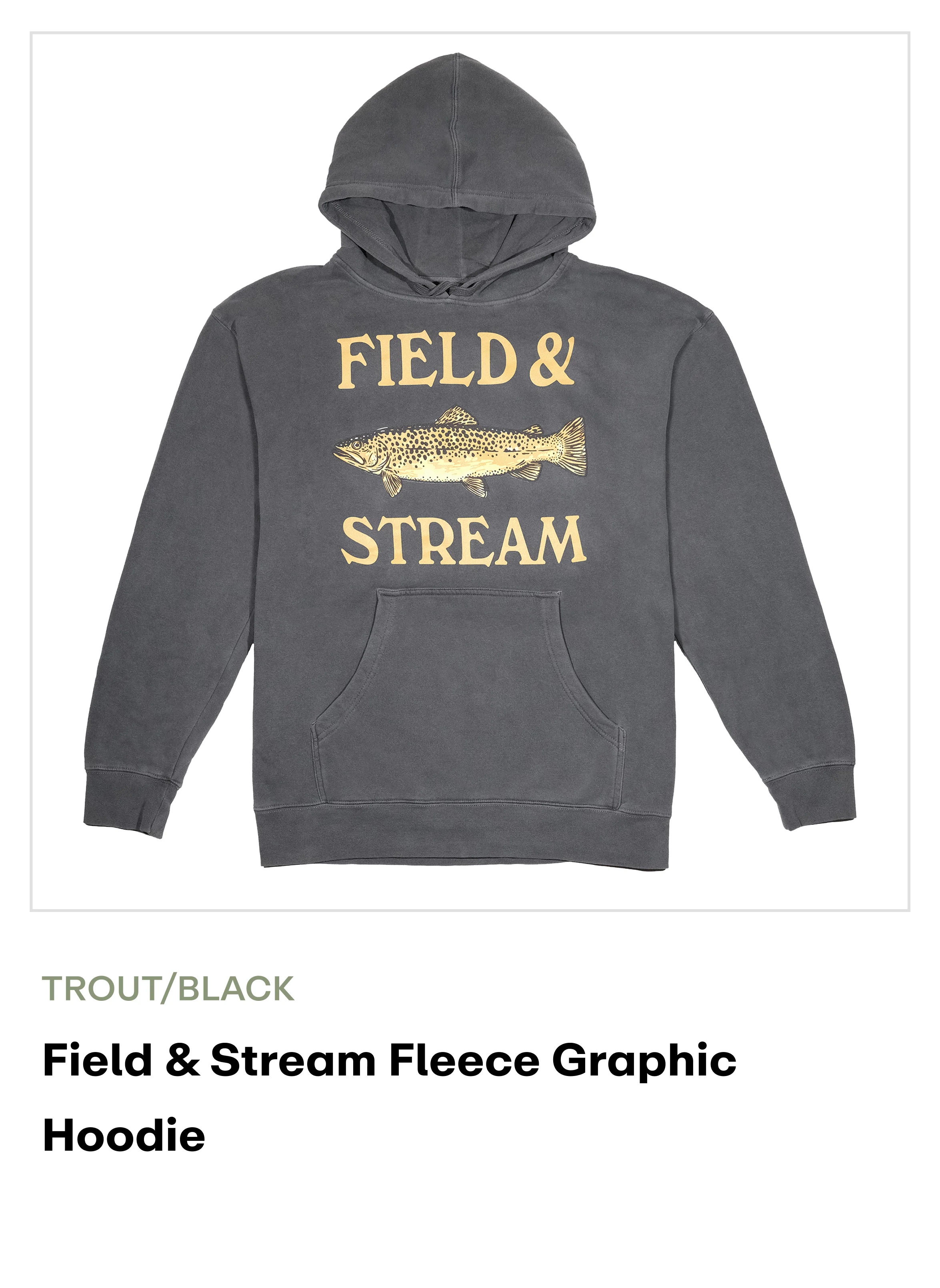 Field & Stream Fleece Graphic Hoodie - Trout/Black