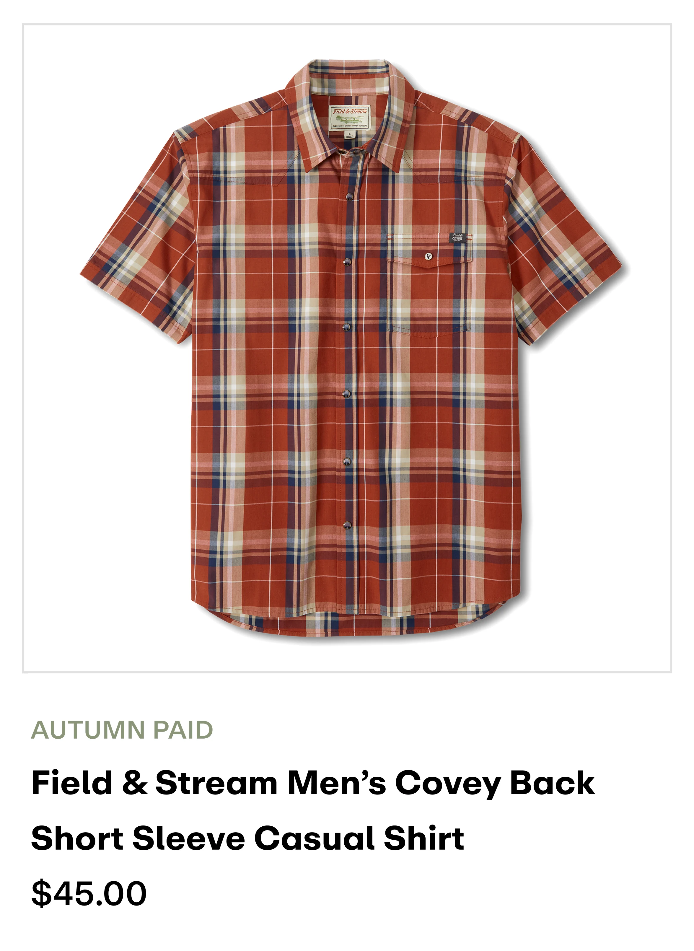 amazon - Covey Back SS Casual Shirt - Autumn Plaid