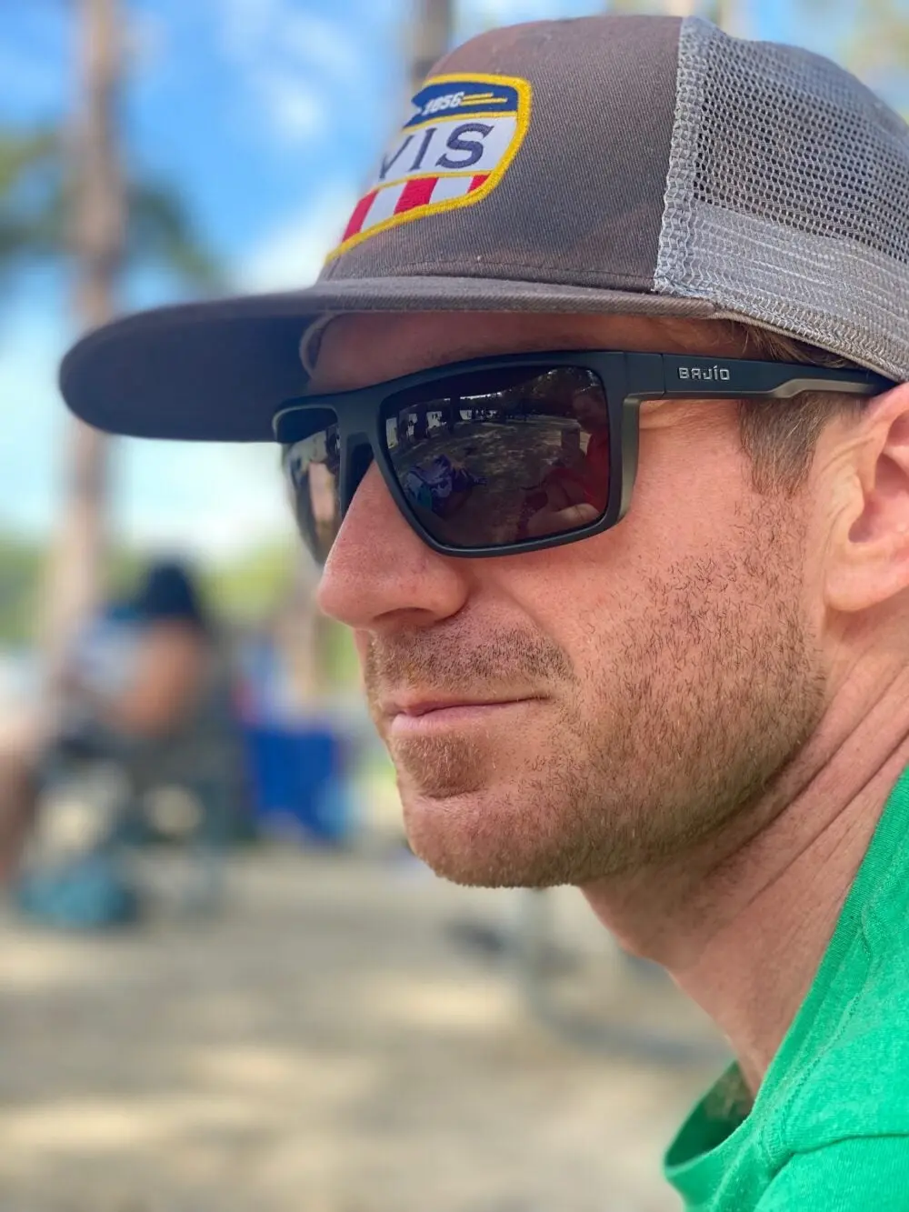 Man wearing Bajio Toad sunglasses for hiking