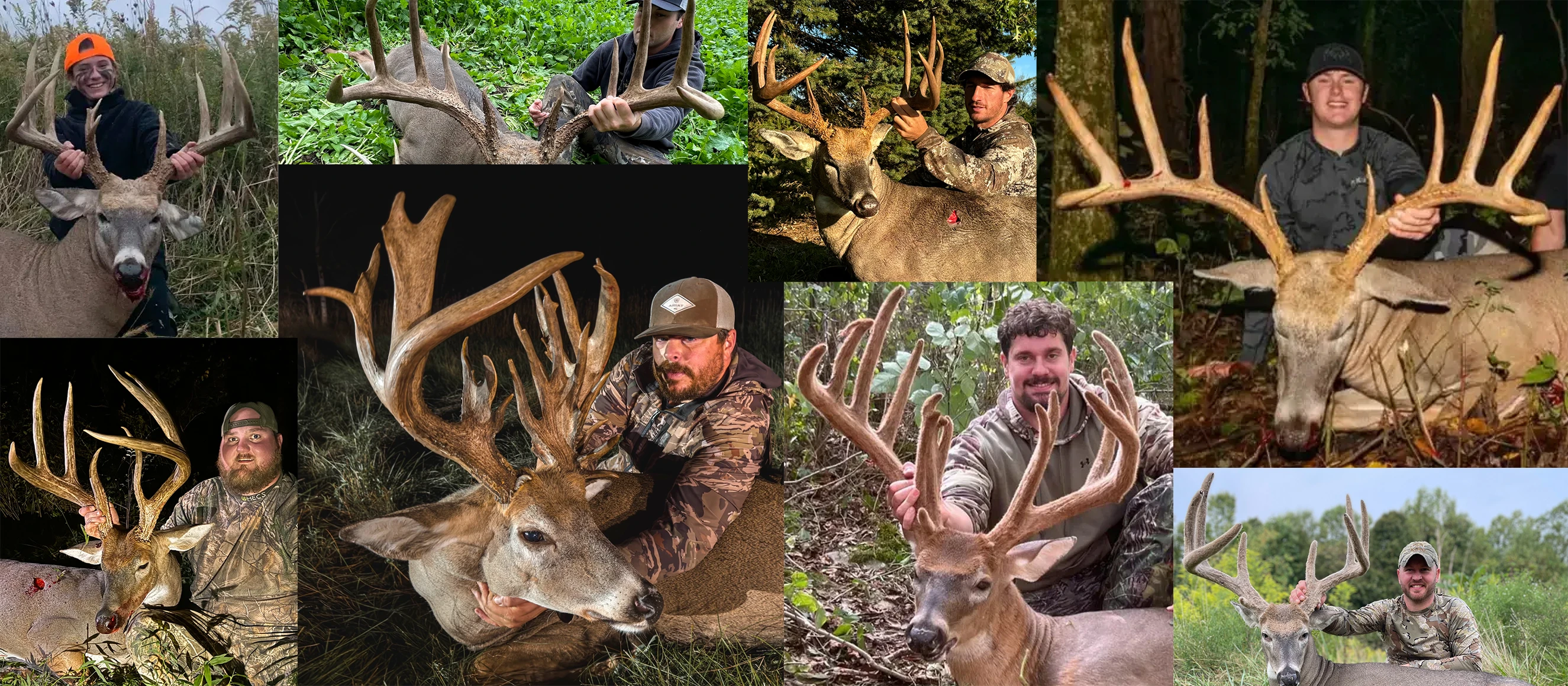 A collage of big whitetail bucks taken by hunters during the early season this fall.