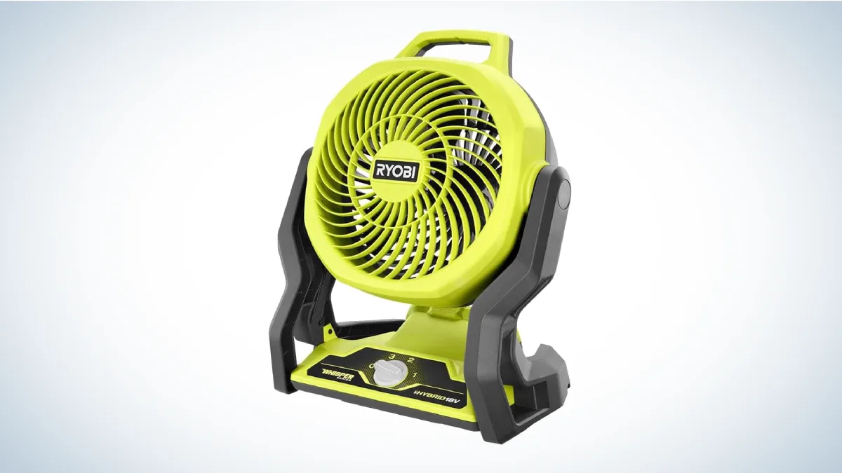 Best Camping Fans: Ryobi 18V One+ Hybrid Whisper Series Portable Fan