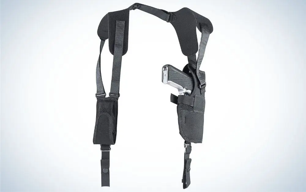 Uncle Mikeâs Pro-Pak Vertical is the best holster for shoulder.