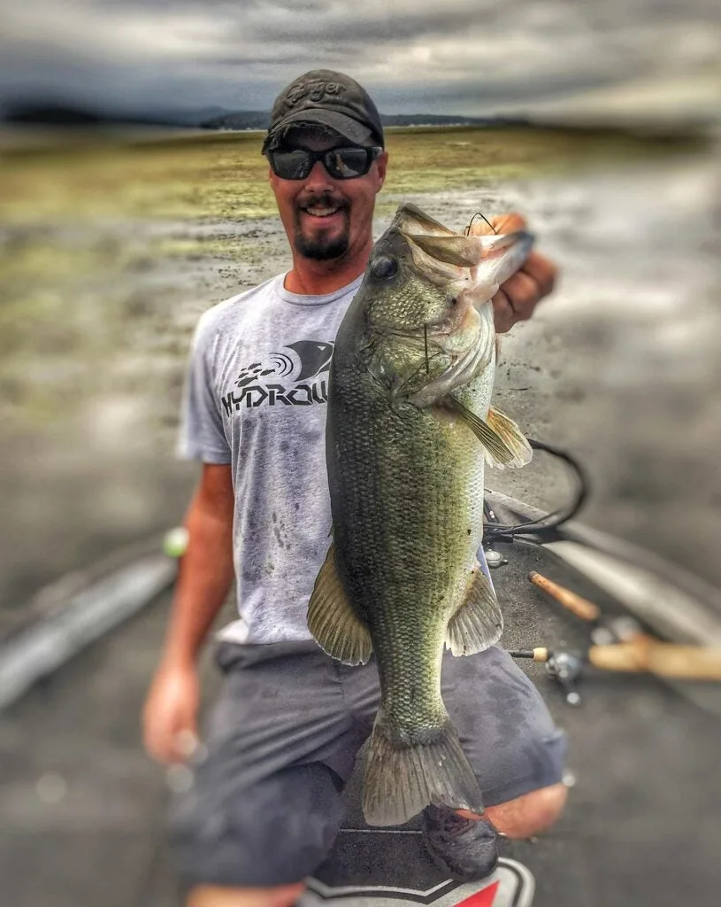 Alex Davis with a largemouth bass