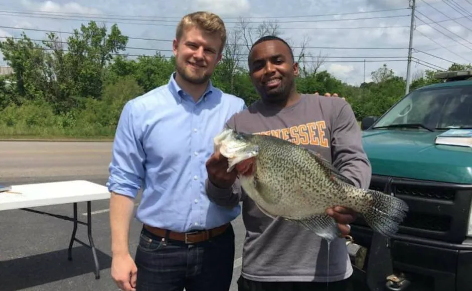 Jam Ferguson with the current black crappie record.