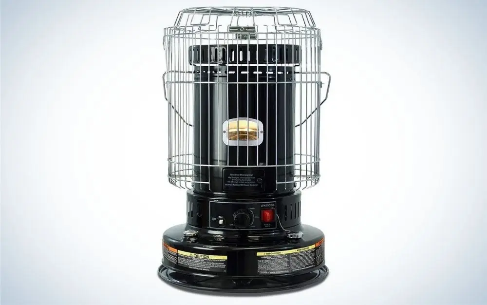 Black, indoor convection kerosene heater