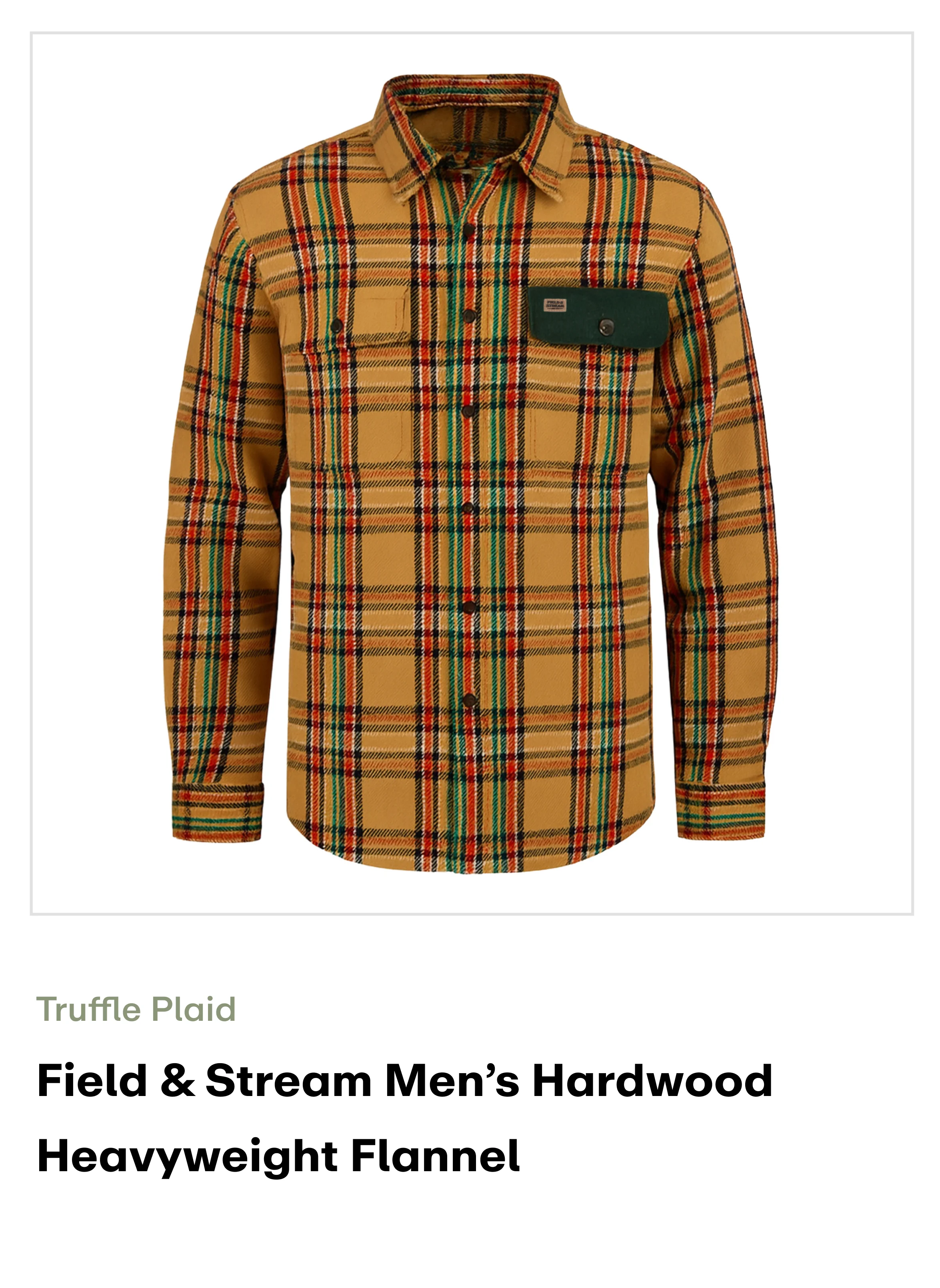 Amazon - Field & Stream Men’s Hardwood Heavyweight Flannel - Truffle